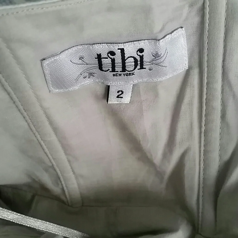 Tibi white and tan floral fit and flare dress sz 2 - Picture 10 of 10